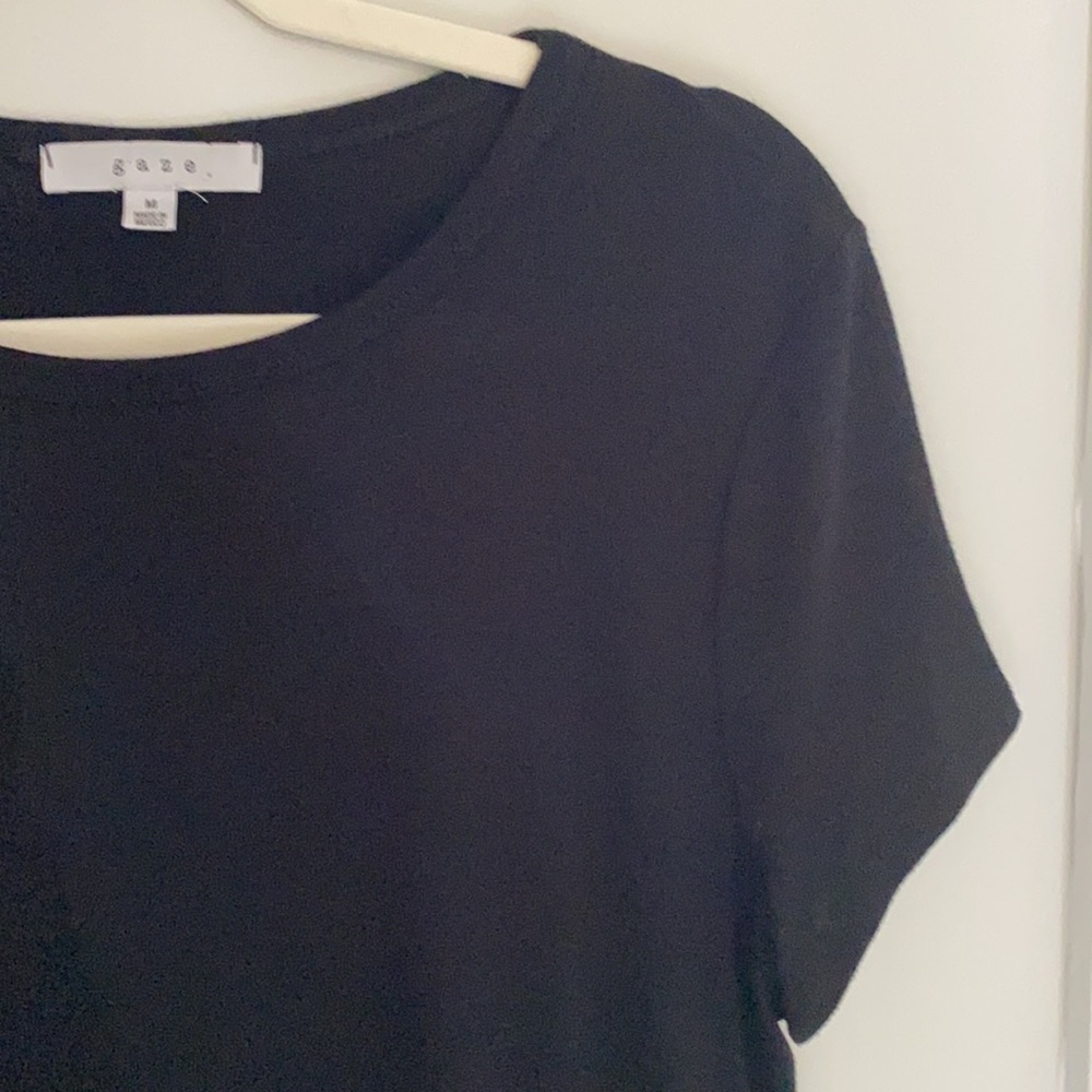 NWOT Black Ruffle Top - Picture 4 of 5